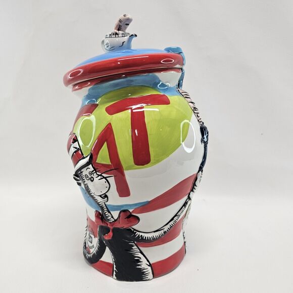 Dr Seuss Cat in the Hat Ceramic Cookie Jar 2003 Movie Edition Official Merchandi - Picture 9 of 16